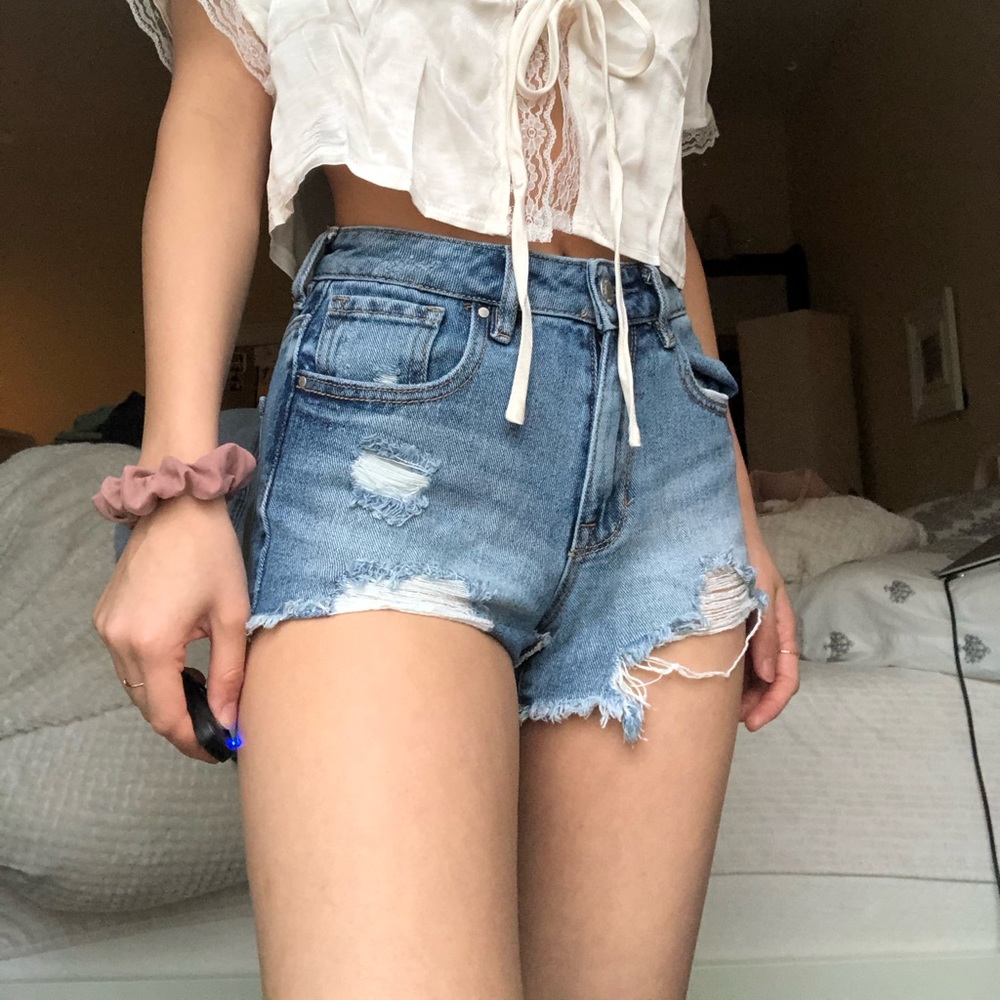 Light wash denim Pacsun festival shorts.